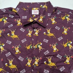 North Pole Men Big 3X BREW DOLPH Allover Print Rudolph Red Nosed Reindeer NEW